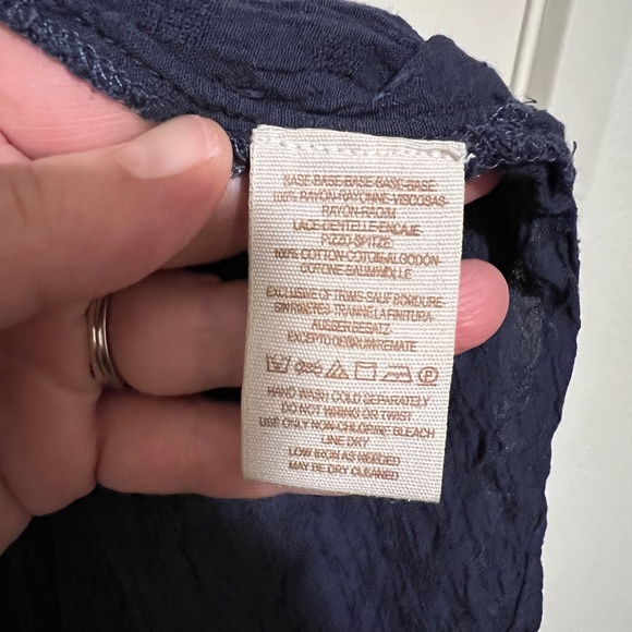 Free People  "The Best Lace" Button Down Blue Size M - Picture 6 of 6